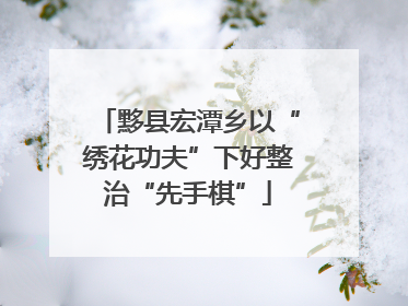 黟县宏潭乡以“绣花功夫”下好整治“先手棋”