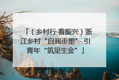（乡村行·看振兴）浙江乡村“自我重塑” 引青年“筑巢生金”