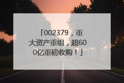 002379，重大资产重组，超600亿重磅收购！