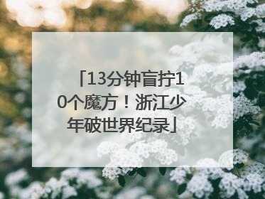13分钟盲拧10个魔方！浙江少年破世界纪录