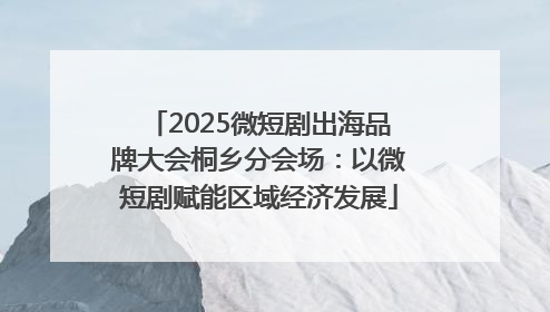 2025微短剧出海品牌大会桐乡分会场：以微短剧赋能区域经济发展