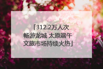 312.2万人次畅游龙城 太原端午文旅市场持续火热