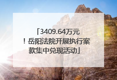 3409.64万元！岳阳法院开展执行案款集中兑现活动